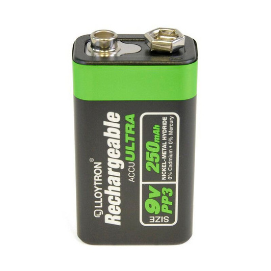Lloytron Rechargeable PP3 9V Ni-MH Batteries 250mAh