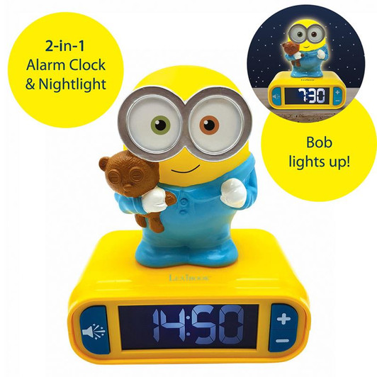 Despicable Me Minions Childrens Clock with Night Light
