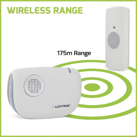Lloytron B7030WH Dingdong MIP3 Battery Operated Portable Door Chime Kit - White