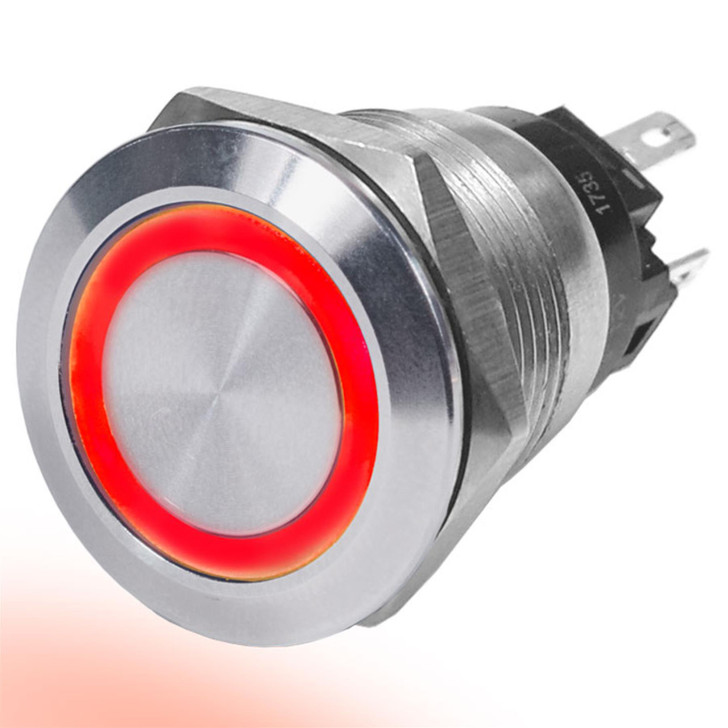 Blue Sea Systems 4162 Push Button Red LED Ring Off-On Switch