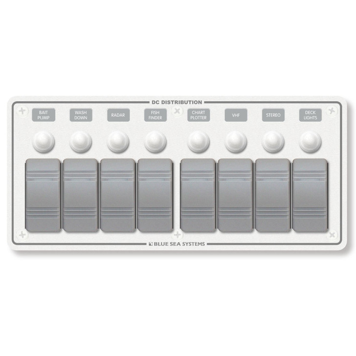 Blue Sea Systems 8271 8-Position Water Resistant Horizontal Panel