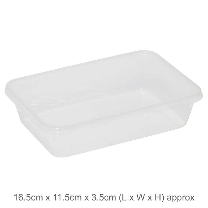 Caroline Plastic Trays with Lids - 500ml - 6 Pack