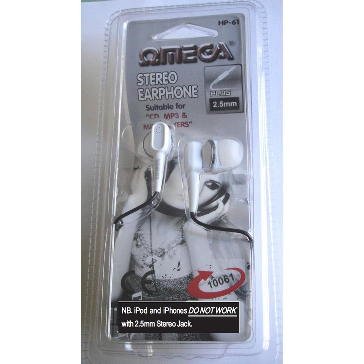 10062 Omega Earphone (2.5mm)