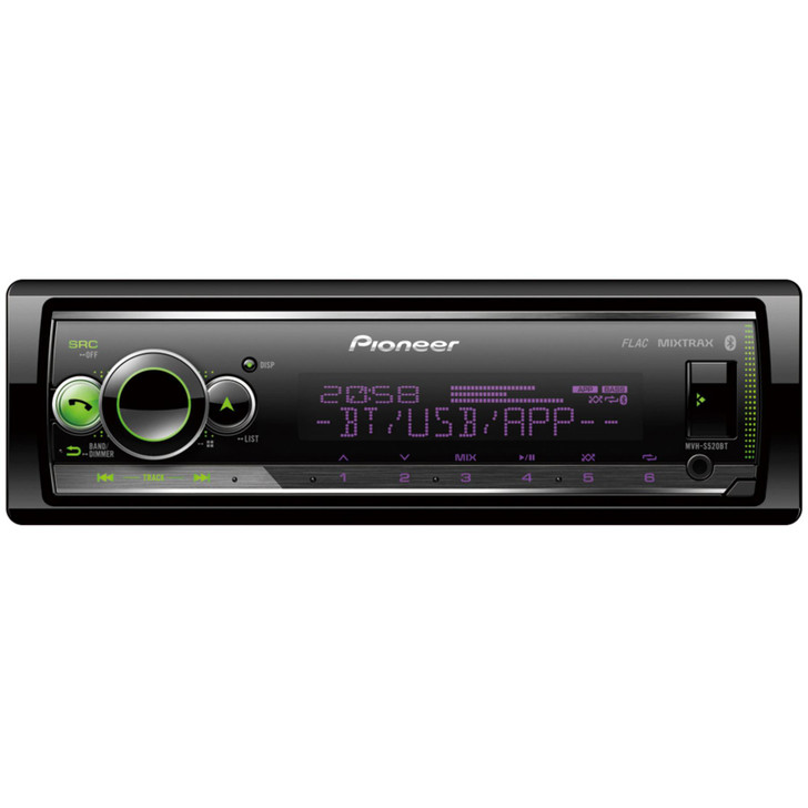 Pioneer 1-DIN Car Media Receiver with Bluetooth, Multi Colour Illumination