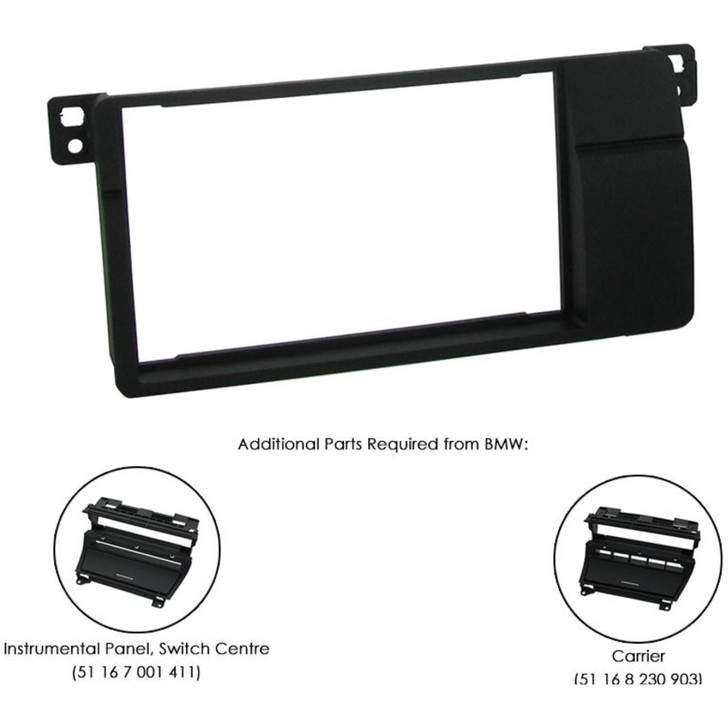 Connects2 Car Radio Double Din Fascia Panel Plate - Black
