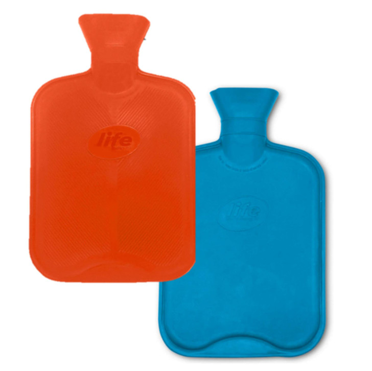 Life Hot Water Bottle Double Ribbed 1.8L Assorted Colours