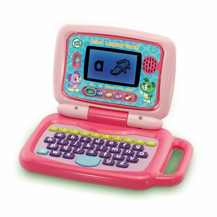 LeapFrog 2 in 1 LeapTop Touch Laptop, Pink, Learning Tablet for Kids with 10 Modes of Play, Kids Laptop with Letters, Numbers, Vocabulary and Animals, Learning Toy Laptop for Kids Ages 2 Years +