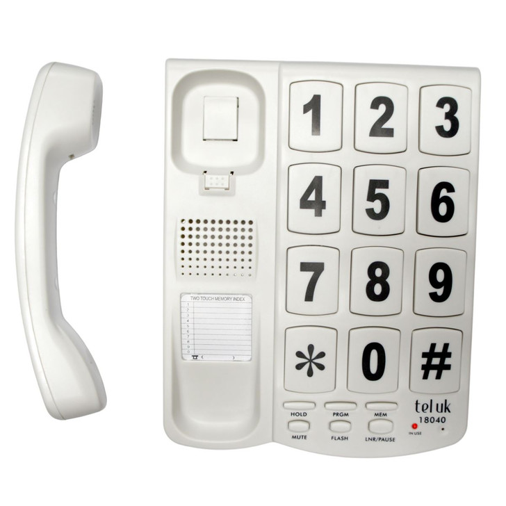 Tel UK Desk Telephone Hearing Aid Compatible - White