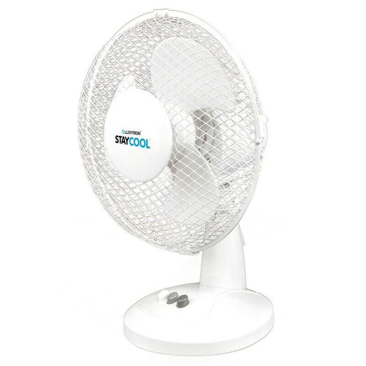 Lloytron 9" Desk Fan for Home & Office 2 Speed Setting with Oscillation 30W