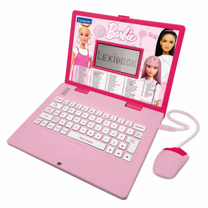 Lexibook JC598BBi2 Barbie, Educational and Bilingual Laptop in English/Spanish, Toy for Children with 124 Activities to Learn, Play Games and Music, Pink