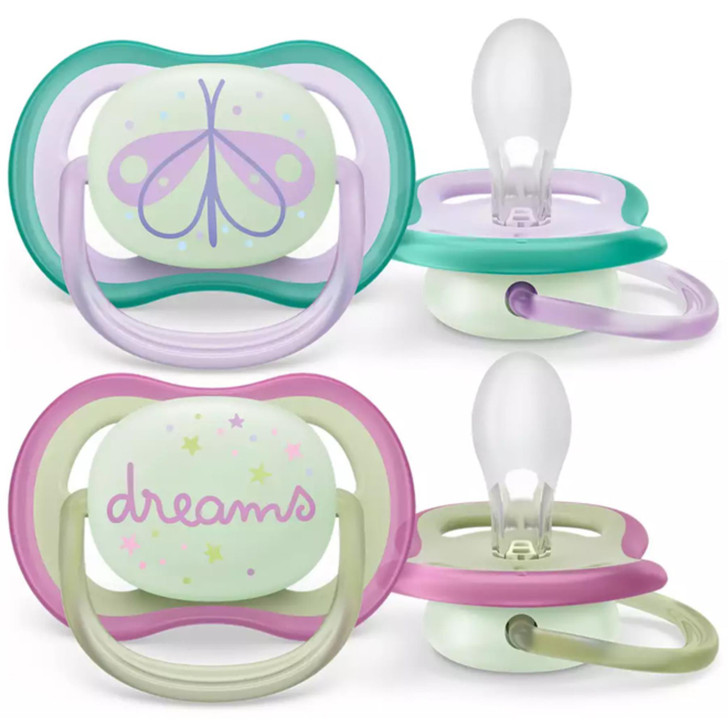 Philips Avent Air Night Soother Girl 0-6m 2Pk