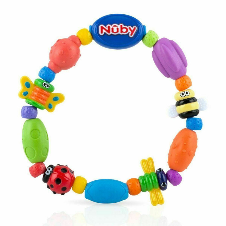 Nuby Bug A Loop Baby Teether Massaging Gum Soothe & Stimulate Toy BPA-Free +3m