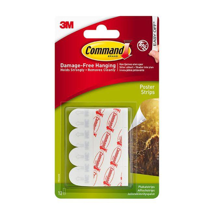 3M Command Poster Strips│Easy to Apply│Damage Free Hanging│Holds Strongly│12pk