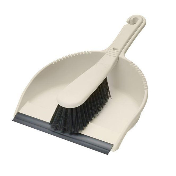 Addis Soft Dustpan and Brush Set│Heavy Duty Soft Nylon Bristle│Easy to Use│Linen