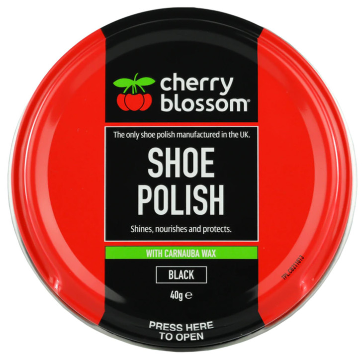 Cherry Blossom Traditional Shoe Polish Shines,Nourishes & Protects Black 40g