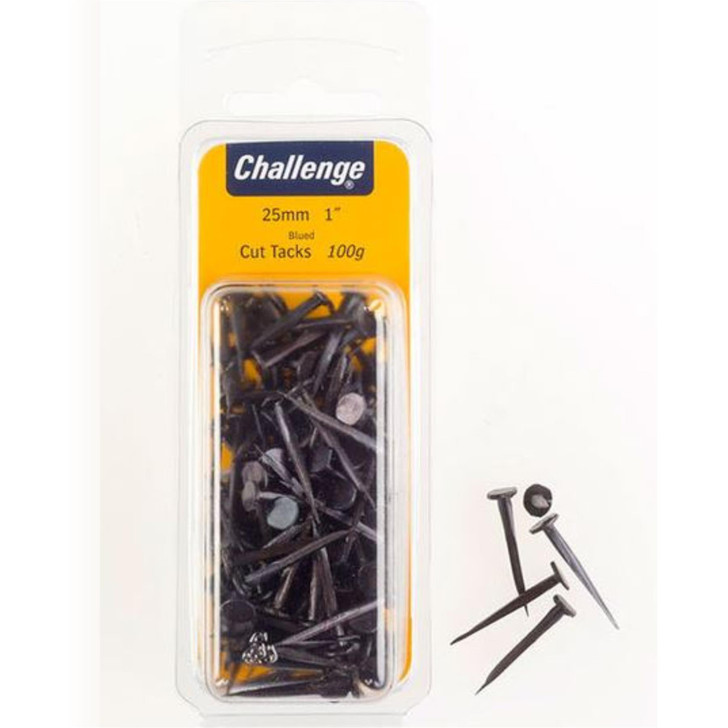 Challenge Blued Cuts Tacks & Pins 25mm Clam For Home & Office Use 100g 1"