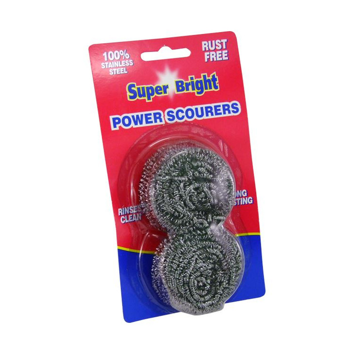 Superbright Spiral Stainless Steel Scourers For Rinse out/Food Burnt/Grease 2 Pk