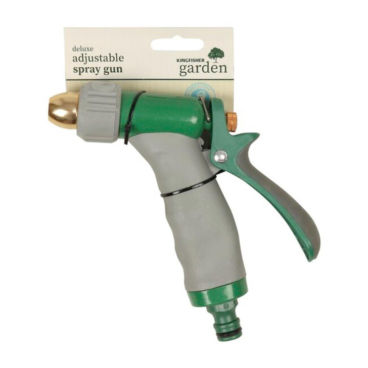 Kingfisher Heavy Duty Traditional Brass Deluxe Adjustable Spray Gun for Garden