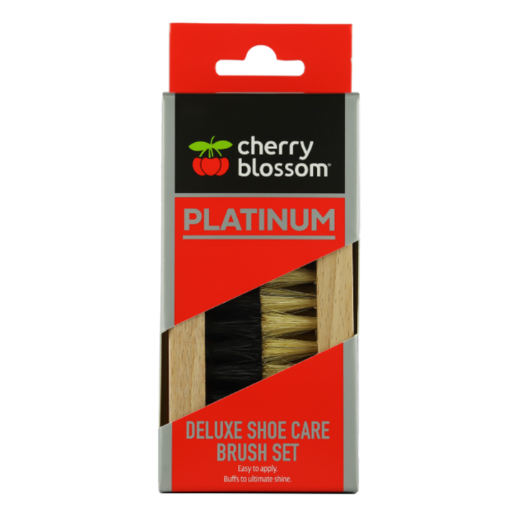 Cherry Blossom Deluxe Shoe Care Polishing Soft Brush Set Buffs to Ultimate Sine