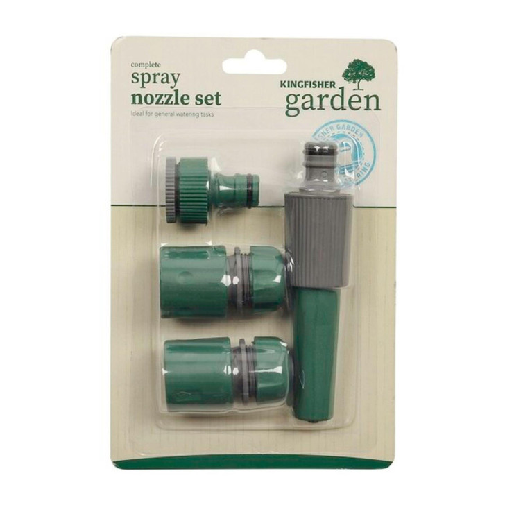 Kingfisher Spray Nozzle Starter Set for Garden Pipe for General Watering Task