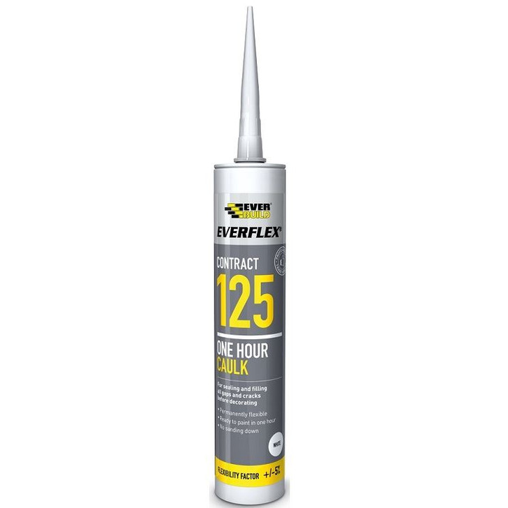 Everbuild Everflex 125 One Hour Caulk White C3 Cartridge