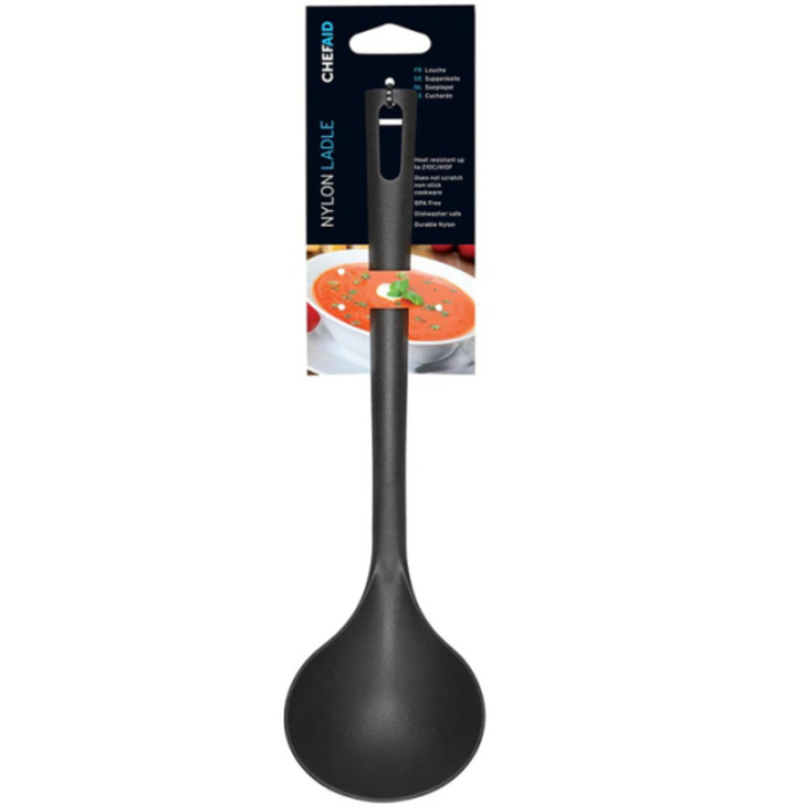 Chef Aid Nylon Soup Ladle Kitchen Serving Tool - Black