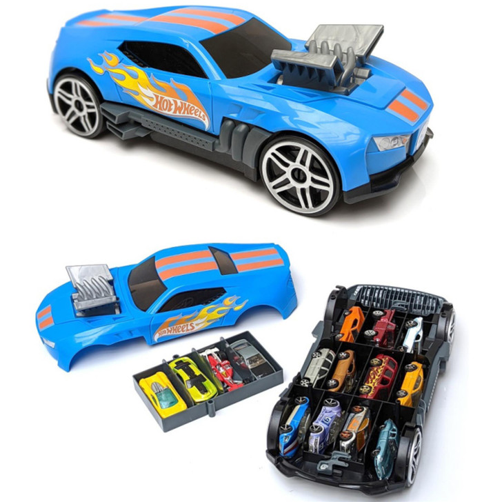 Hot Wheels 2-in-1 Race N Haul Car Case with Rectractable Handle - HWCC15