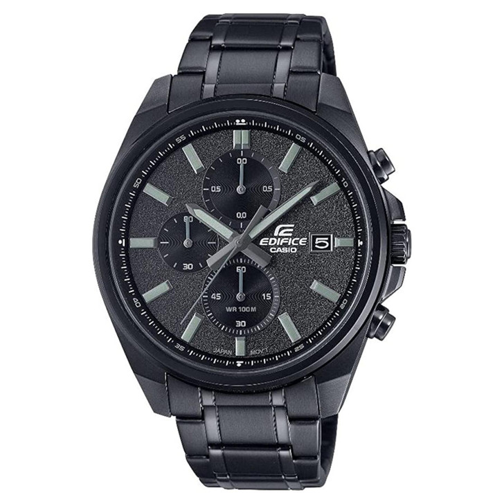 Casio Edifice Mens Chronograph Watch with Black Stainless Steel Bracelet