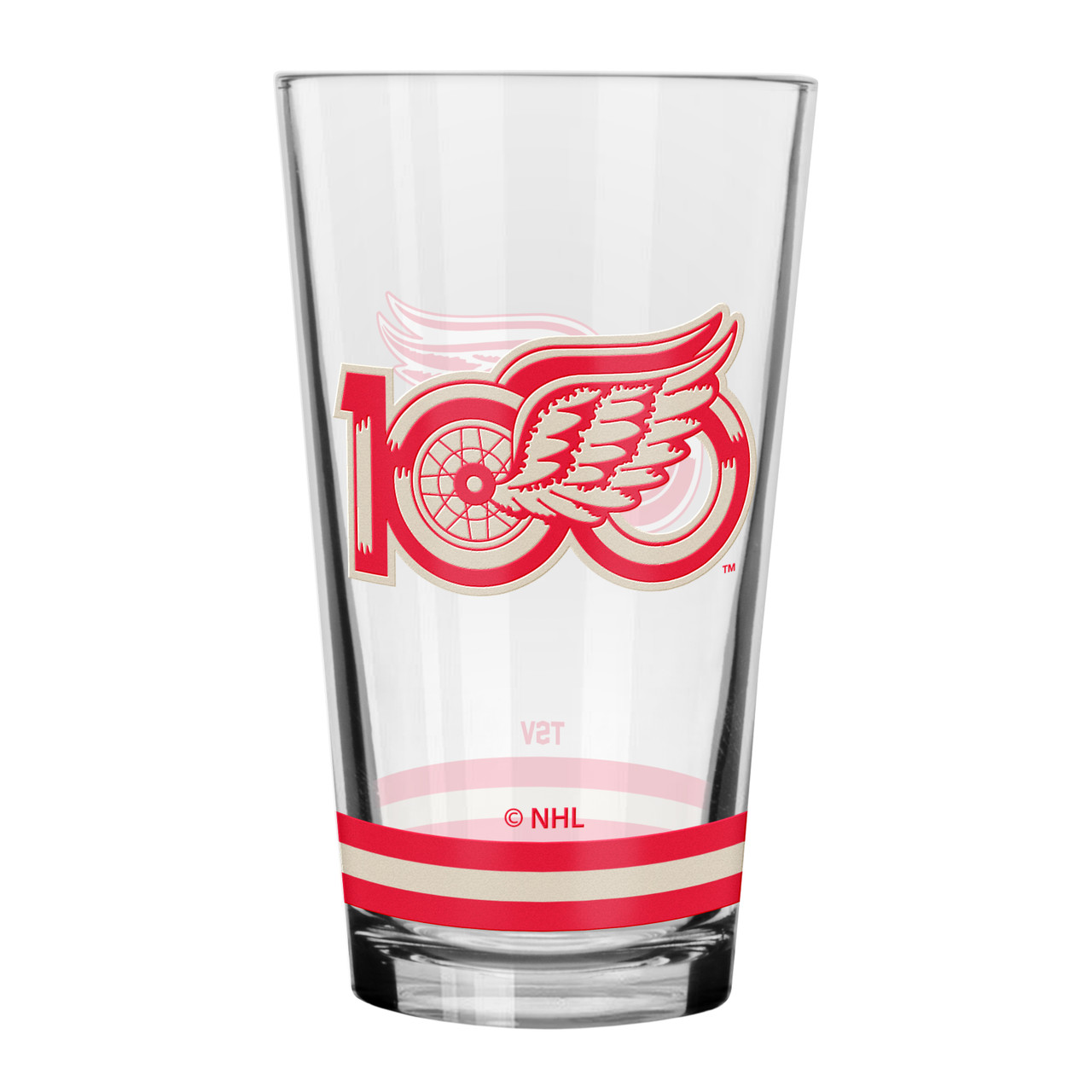 Detroit Red Wings Inglasco Centennial 16oz Pint Glass - shophockeytown