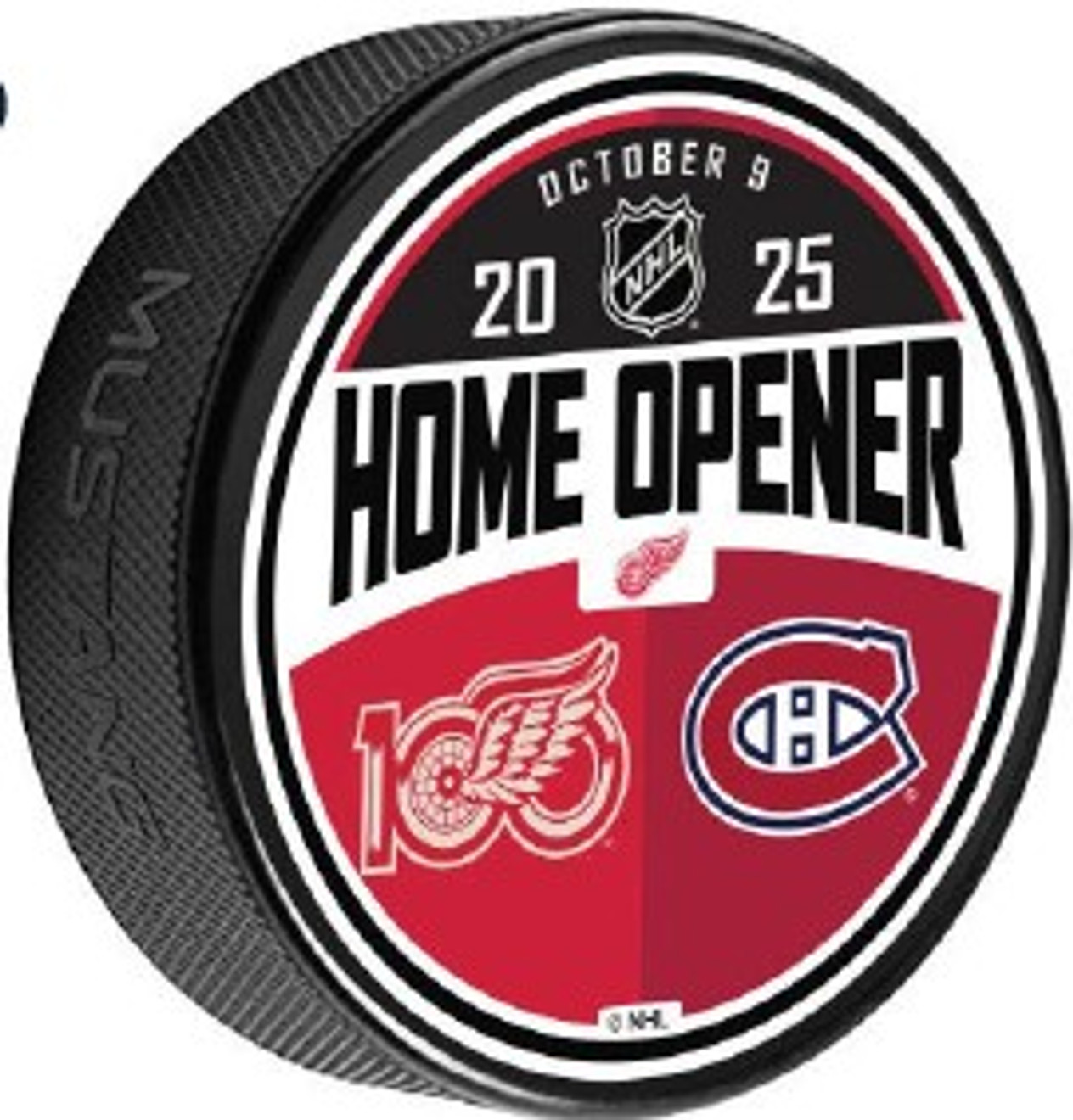 Detroit Red Wings Mustang Centennial Home Opener Puck