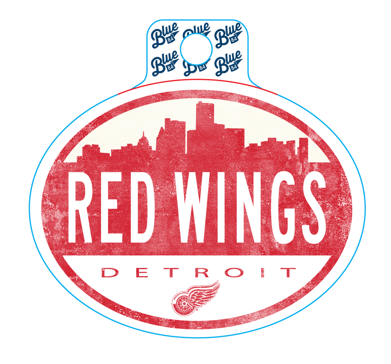 Detroit Red Wings Blue '84 Mail Carrier Sticker