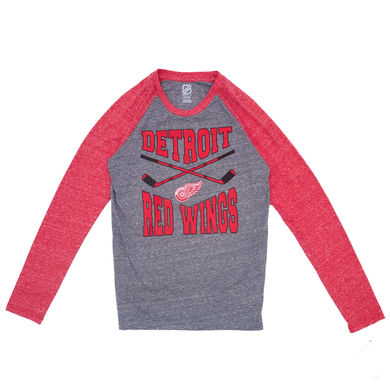 Detroit Red Wings Outerstuff Youth Cross Sticks Long Sleeve T-Shirt
