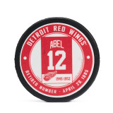 Detroit Red Wings Mustang Abel #12 Banner Puck