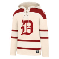 Detroit Red Wings '47 Brand Cream Cougar D Lacer Hooded Sweatshirt