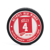Detroit Red Wings Mustang Kelly #4 Banner Puck
