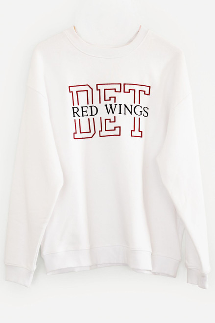 Detroit Red Wings Line Change Ladies Embroidered Crewneck Sweatshirt