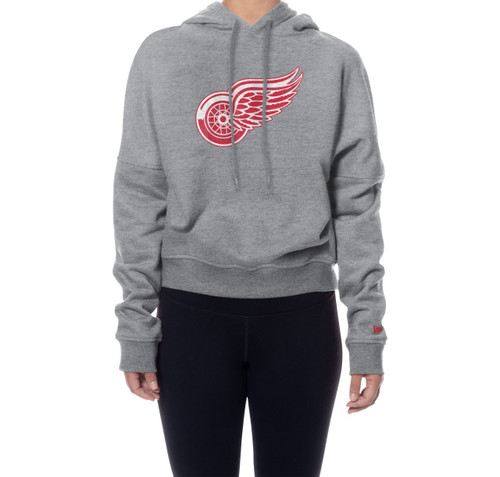 Detroit Red Wings New Era Ladies Gray Hooded Sweatshirt