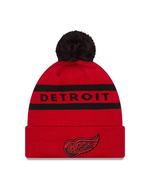 Detroit Red Wings New Era Text Beanie w/ Pom