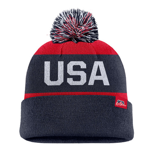 USA Hockey Men's Nike Team USA Cuff Pom Knit