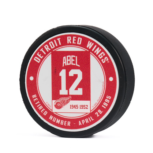 Detroit Red Wings Mustang Abel #12 Banner Puck