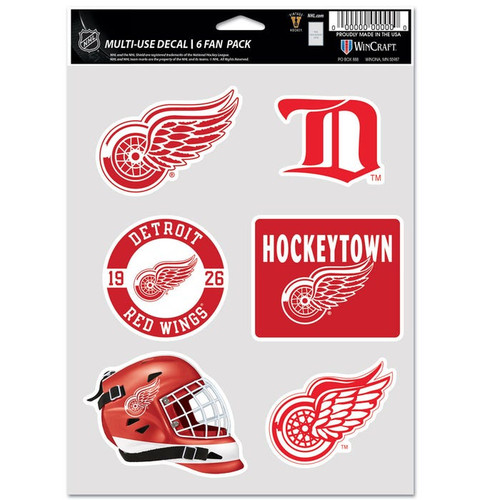 Detroit Red Wings Wincraft 6-Pack Multi Use Decal