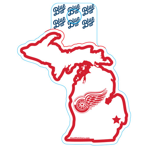Detroit Red Wings Blue '84 State Sticker