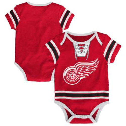 Detroit Red Wings Outerstuff Infant Hockey Pro N/N Creeper Set