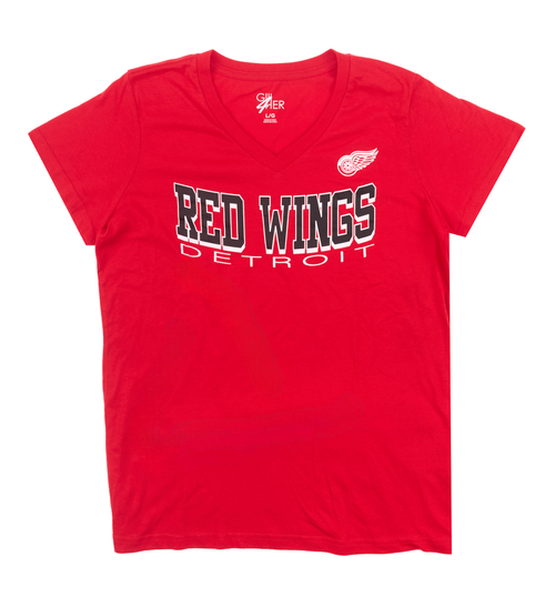Detroit Red Wings G-III Ladies Strategy V-Neck Short Sleeve T-Shirt