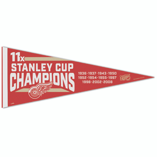 Detroit Red Wings Wincraft Centennial 11x Champs Pennant