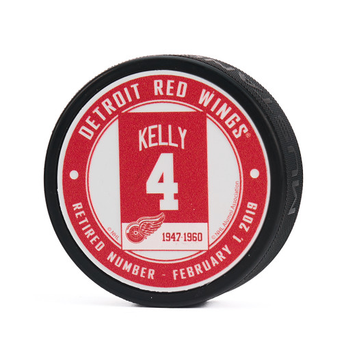 Detroit Red Wings Mustang Kelly #4 Banner Puck