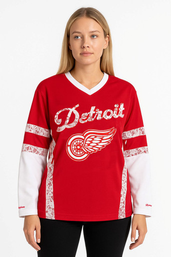 Detroit Red Wings Wild Collective Centennial Red Lace Jersey