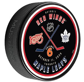 Detroit Red Wings Mustang OSIX 10.11.25 Matchup Puck - shophockeytown