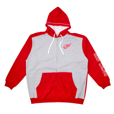 Detroit Red Wings Big & Tall Red/Gray Fleece Full Zip Hooded