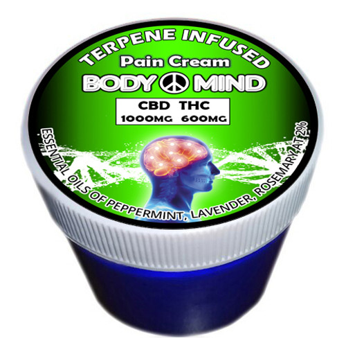 CBD / THC Pain Cream - 2 oz - 1000 MG CBD 600MG THC